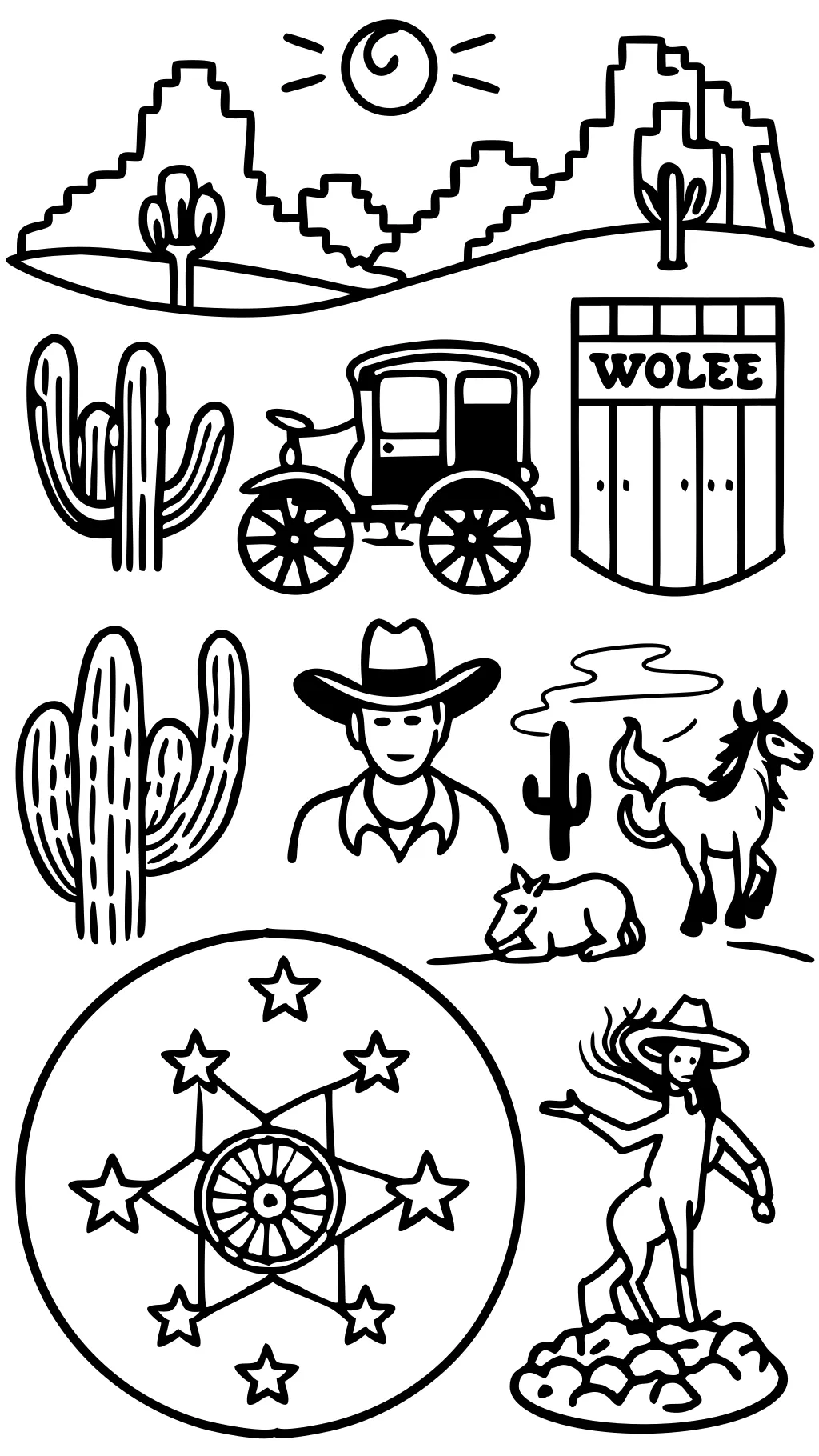 wild wild west coloring pages